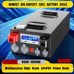 Solar Panel Energy Storage Battery High Drain 12V 120AH-300AH LiFePO4 Cell for Portable Emergency Power Supply