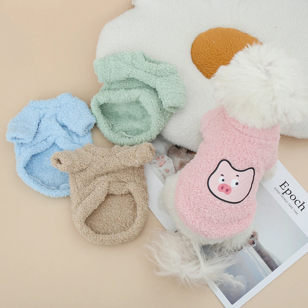 Thickened Winter and Autumn Cloud Fluff Hoodie for Pets - Double-sided Fluffy Animal Series Dog Clothes with Added Fluff