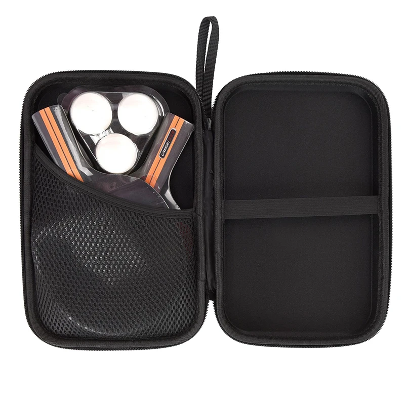 مربع مضارب تنس الطاولة حالة بينغبونغ مجداف حقيبة التخزين مقاوم للماء حالة سحابات حقيبة يد ل 2 خفافيش مجداف تنس الطاولة