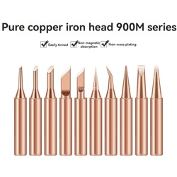 5pcs 900M-T Pure Copper Soldering Iron Tip Lead-free Solder Tips Welding Head BGA Soldering Tools Branding Iron