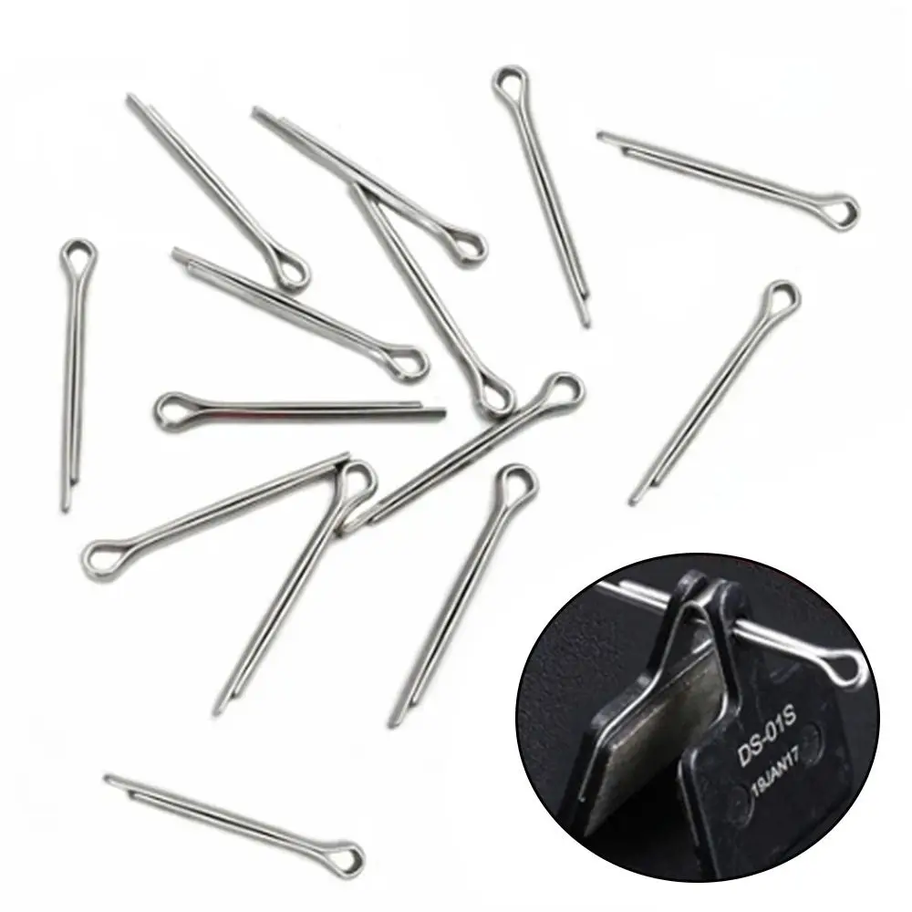 40Pcs Portable Stainless Steel Bicycle Disc Brake Lock Pins Silver 4cm Split Pin Fixing Bolts Cotter Pin MTB Road Bike Parts