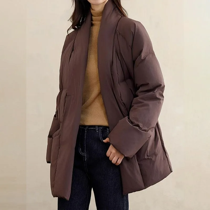 

New High-end Women's Cotton Clothes, Warm Down Cotton Jackets in Autumn and Winter, Fashion Female Loose Parker Padded Jackets