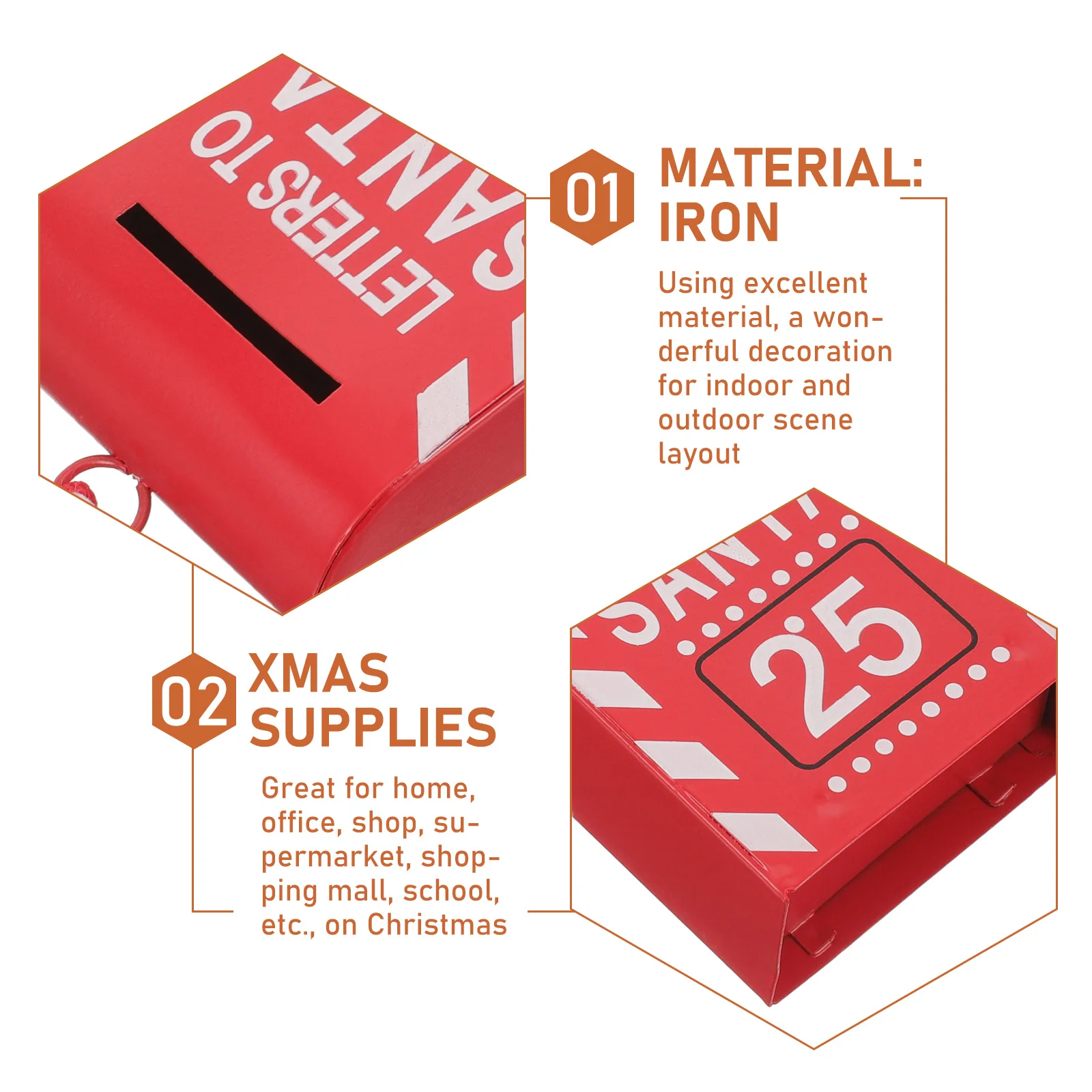 

Christmas Hanging Ornament Iron Mailbox Pendant For Xmas Tree Decor Home Office Party Supplies Hanging Decors