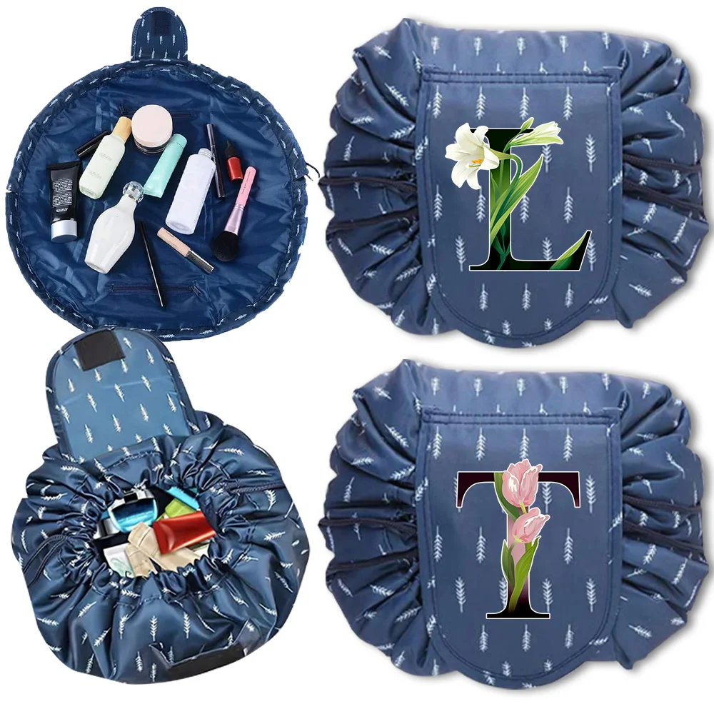 

Women's Cosmetic Bag Aesthetic Makeup Bag Leaf Drawstring Makeup Pouch Flower Color Series Travel Toiletry Organizer Beauty Case