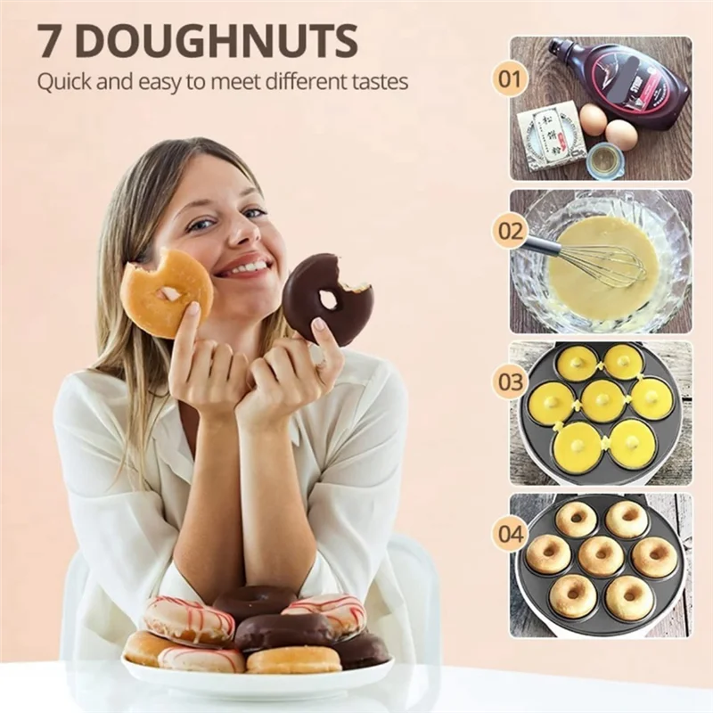 ABLU-1 pieza Mini máquina para hacer rosquillas máquina para hacer rosquillas DIY uso doméstico Mini fabricante de rosquillas 220V enchufe negro de la UE