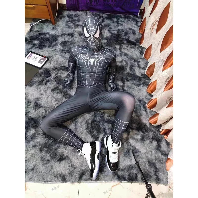 2025 New Halloween Men Spidercosplay Black Raimi Cosplay Costume Venom Symbiote Raimi Suit Zentai Bodysuit Adults AFF