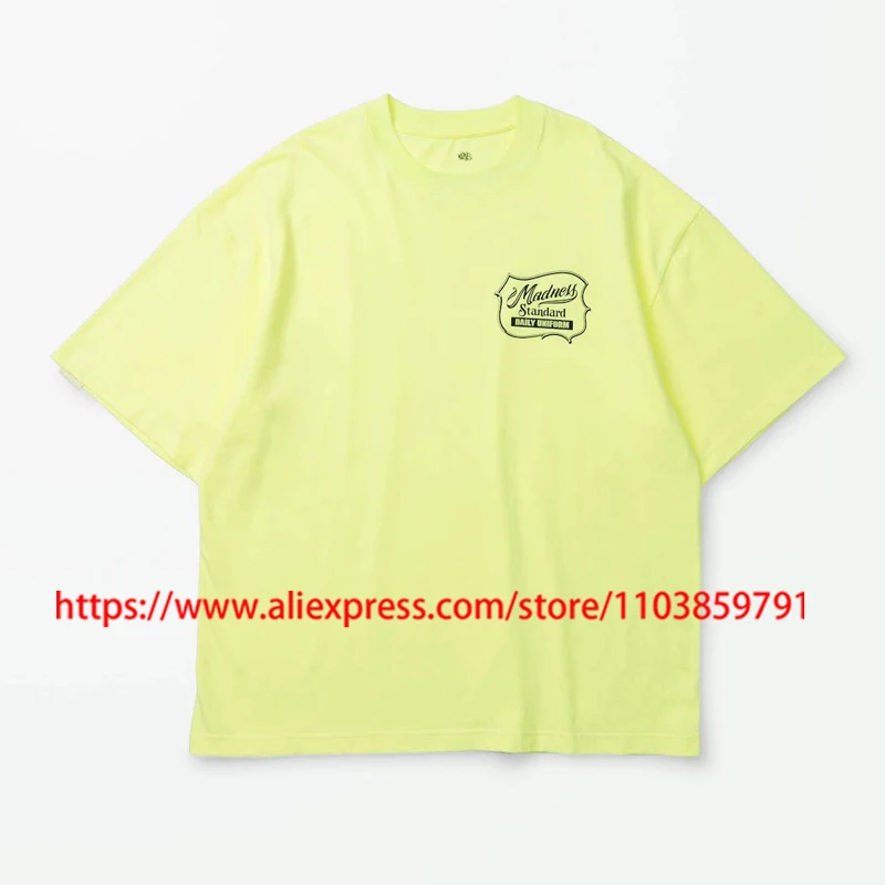 

Unique Fluorescent Yellow Madness Tops Tee Loose Casual TShirt High Quality 1:1 Cotton Round Neck MDNS Short Sleeve Clothes