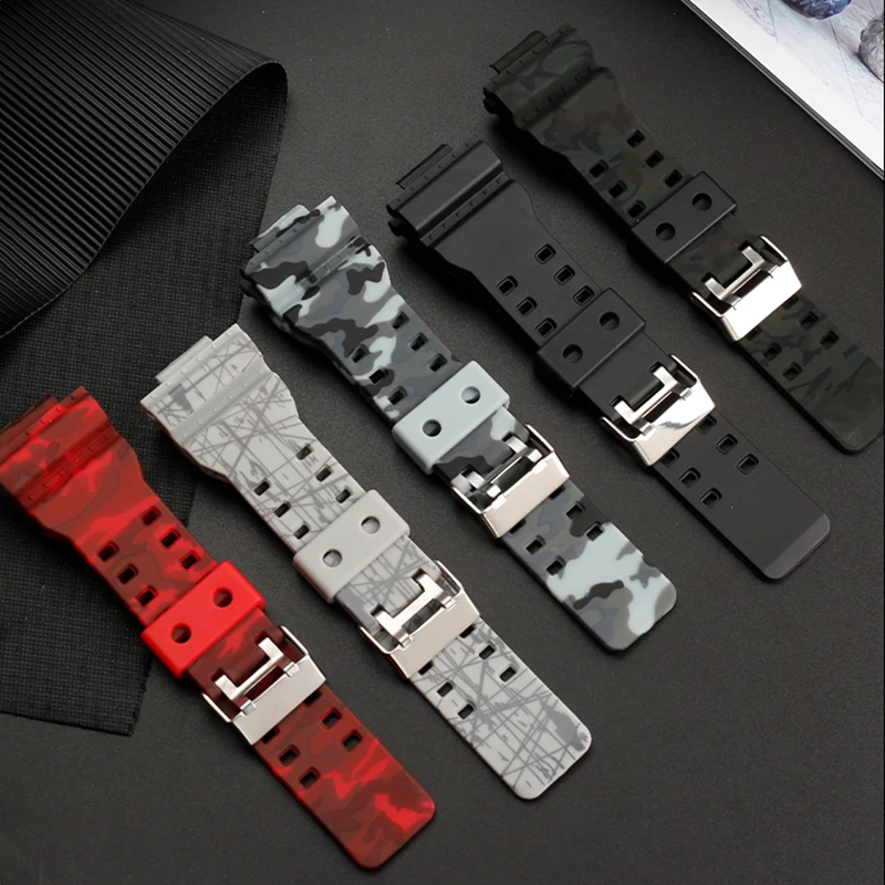 Silicone Bracelet for Casio G-SHOCK Watch Strap GA-900A 900HC Industrial Style Sports Resin Silicone Watchband Male Black chain