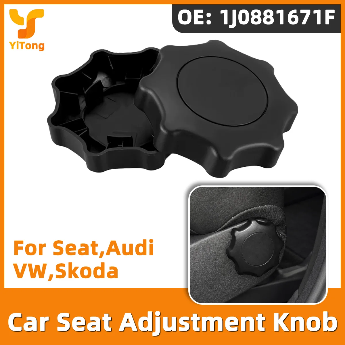 Yitong 1/2PCS Fit For Audi A1 A4 A6 VW Beetle Broa Caddy Skoda Octavia Seat Adjustment Knob 1J0881671F Replacement Accessories