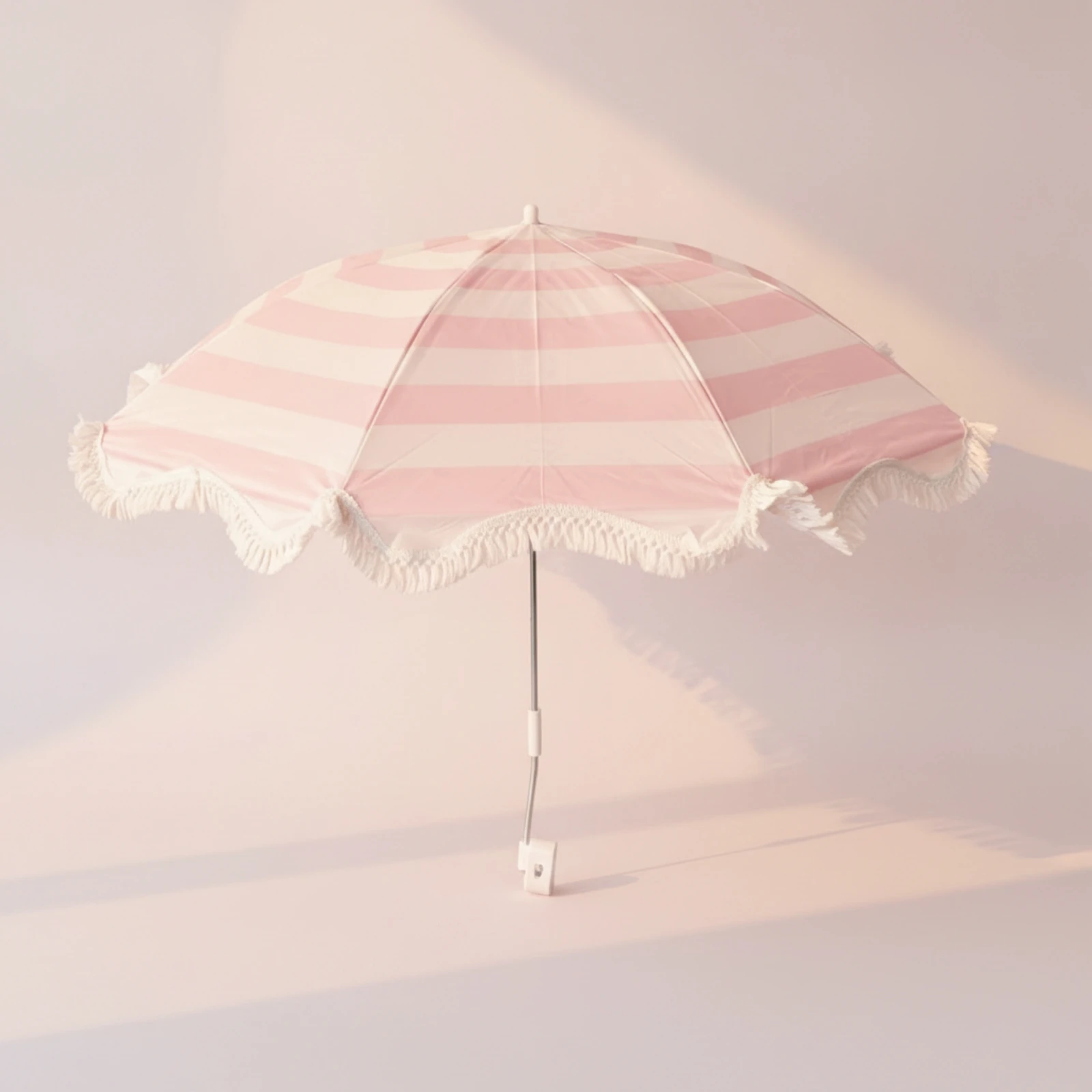 Beach Umbrella with Fringe Striped Umbrella with Fringe Sunshade Decorative Sunshade Lightweight for Patio, Camping