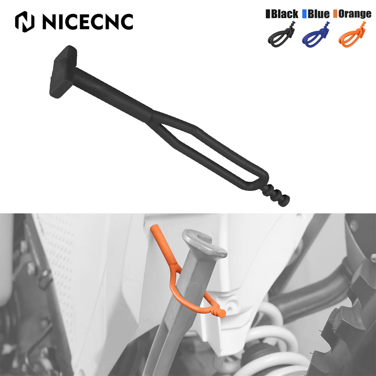 

NICECNC For 1998-2022 KTM EXC 300 XCW TPI EXCF 6 Day 500 450 400 350 300 250 200 150 125 SX XC F Rubber Battery Strap Kick Stand