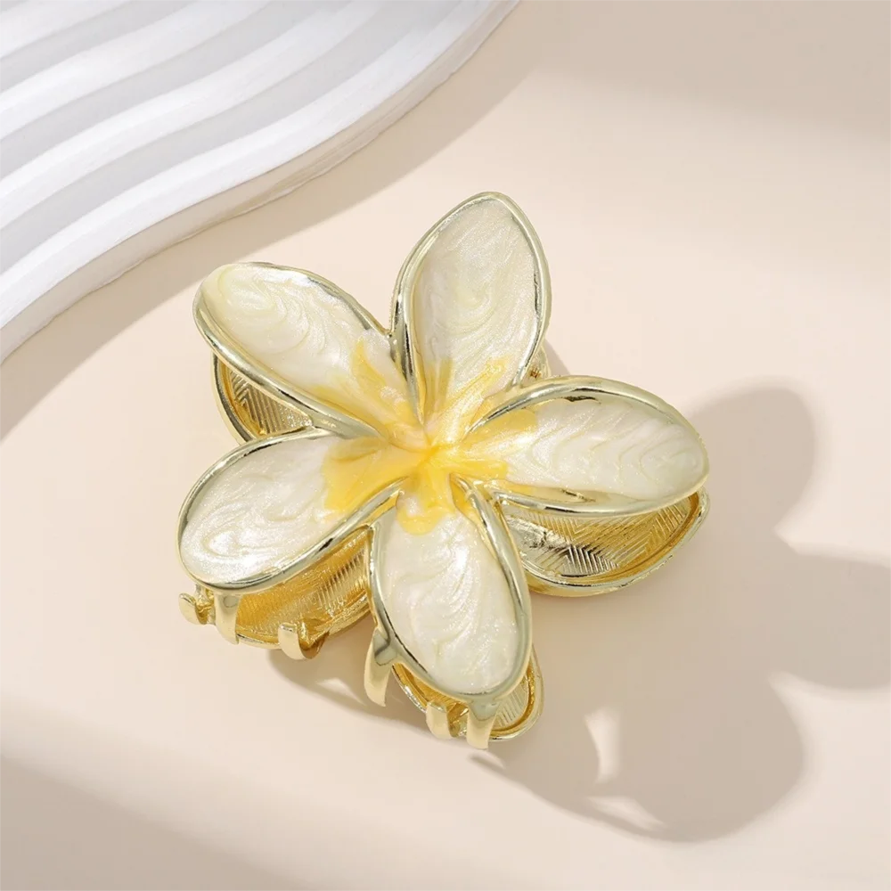 

1/3Pcs Alloy Hawaiian Flower Clips Oil Dropping Hair Accessories Lily Flower Hair Claws Gradient Flower Hair Clip Beach Vocation