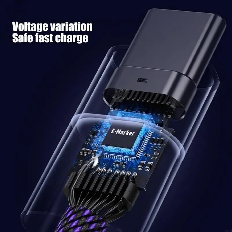 20CB سريع 240W كبل شحن توصيل الطاقة ، نوع البيانات المزدوجة C PD3.1 48MBPS