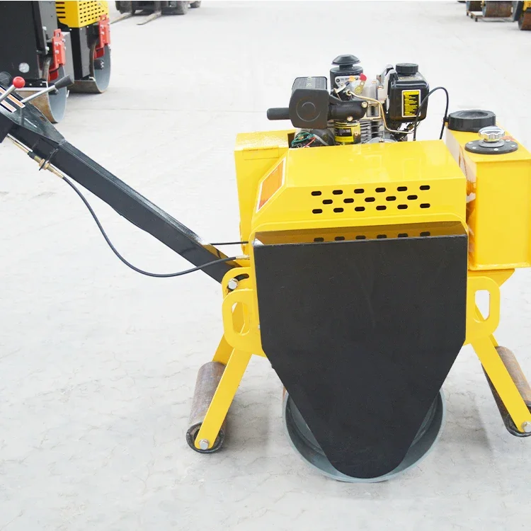 350kg Single Drum Compactor Road Roller Luxiang Road Roller diesel walking-behind roller