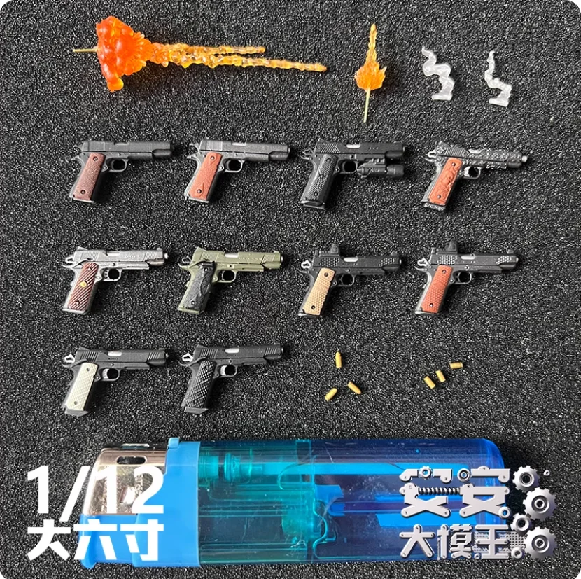 1/12 Scale Soldier Toy M1911A1 Gun Accessories Fit 6'' Action Figure Doll Body Model In Stock