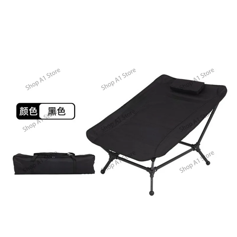 Foldable Reclining Camping Chair, Portable Outdoor Lounge Chair for Picnic, Fishing, Office Rest