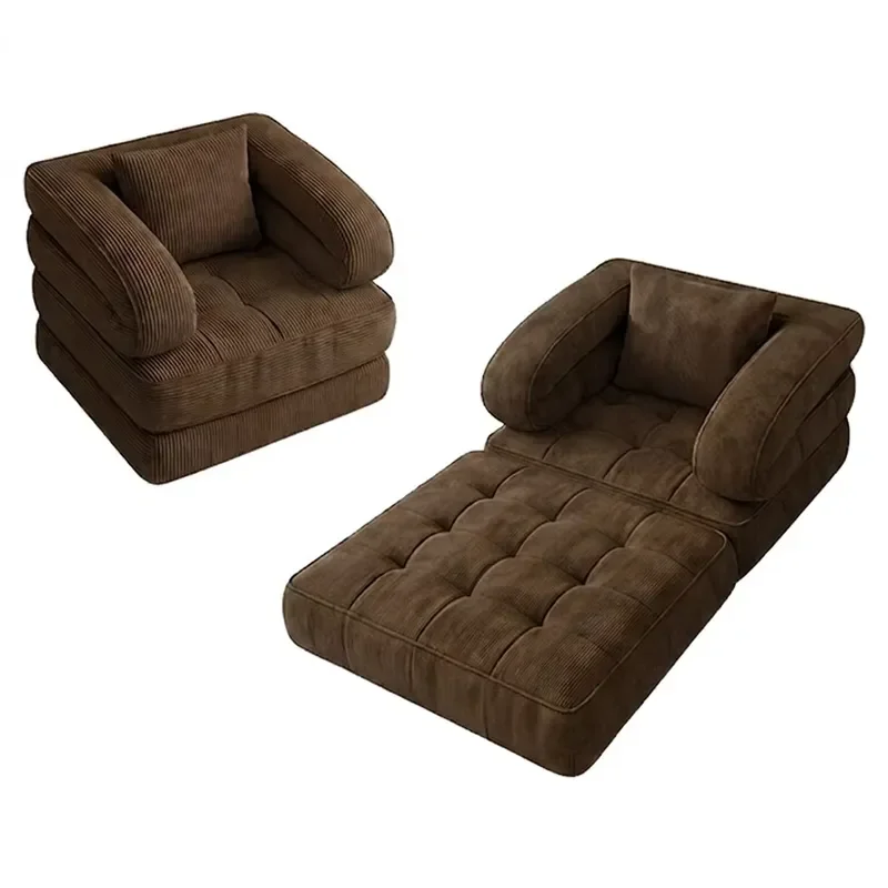 Contemporary Single Seater Compression Sofa Bed Vacuum Packed Tatami Couch for Living Room Balcony Small Space Lounge Chair
