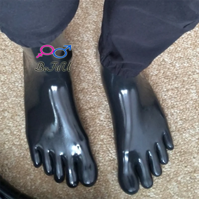 Latex Socks Plus Thickness 0.6mm 0.9mm Five-toes Sox sexy seamless stocking rubber bobby sock fetish hosiery