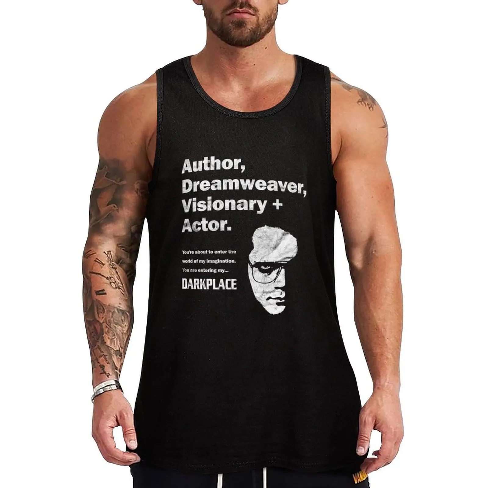 

Darkplace Author Dreamweaver - Distressed Look Tank Top Male clothes Clothing anime gym Men sleeveless tee