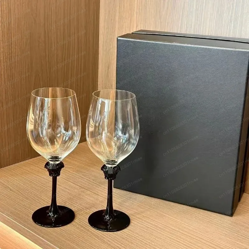 European Style Crystal Glass Red Wine Glass Gift Box Light Luxury Red Wine 2pcs Set Champagne Glass Highball Set