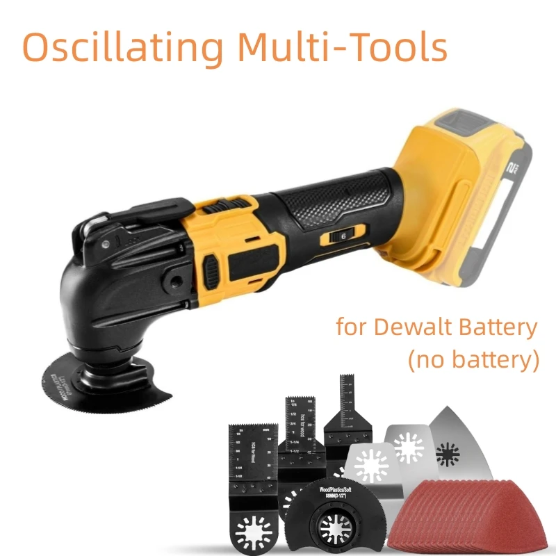 

Осциллирующий многофункциональный инструмент, бесщеточный многофункциональный инструмент с 23 наконечниками, 6 переменных скоростей для резки, соскабливания, шлифовки для батареи DeWalt 20 В