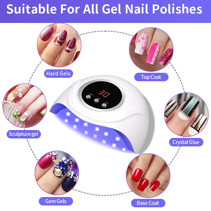 การอบแห้งโคมไฟเล็บ UV LED แบบมืออาชีพด้วยเครื่องมือทําเล็บสําหรับเล็บเจล