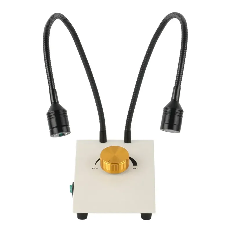 

Dual Spot Lamp 3W Adjustable Gooseneck LED Light For Microscope Detected Industrial PCB Soldering Digital Camera Inspection