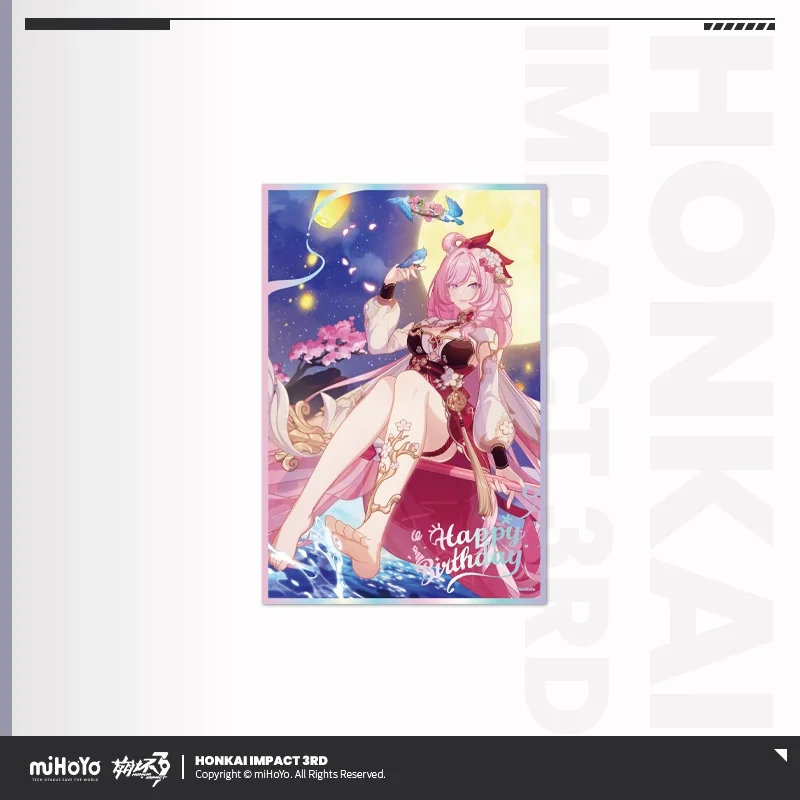 Sunsyea Honkai Impact 3rd Official Merch miHoYo Original Authentic Birthday Series PET Colored Paper Fu Hua Mei Theresa Elysia