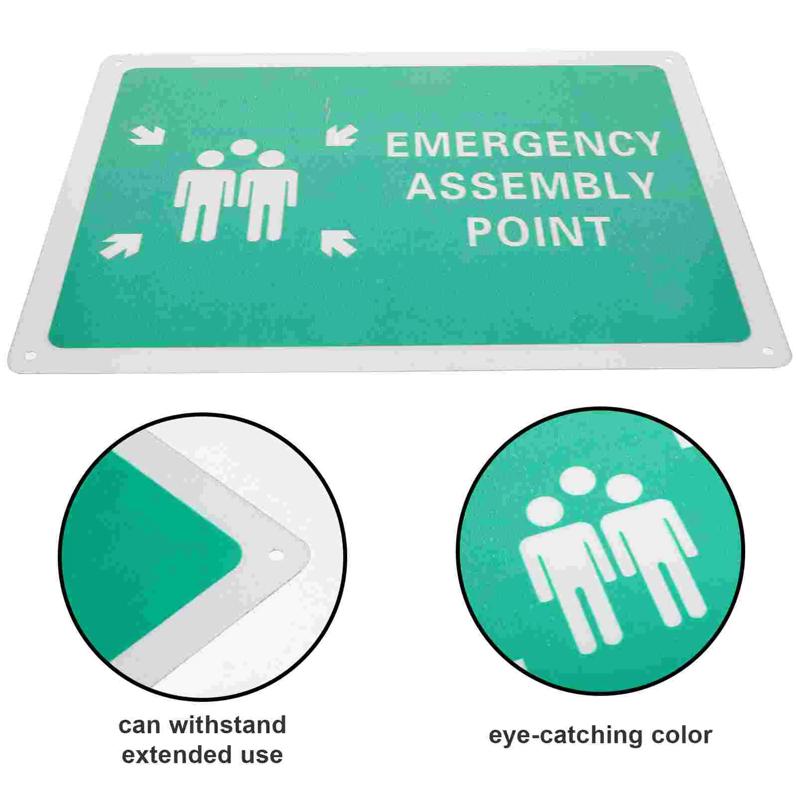 Assembly Point Signage Label Emergency Weather-resistant Aluminum Metal Caution School