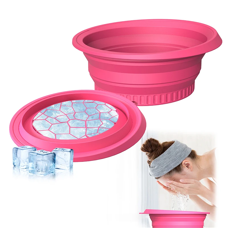 Protable Face Ice Bath Bowl For Facials Plunge Dipping Face Folding Ice Facials Washbasin Facials Skin Care Tool For Home Travel