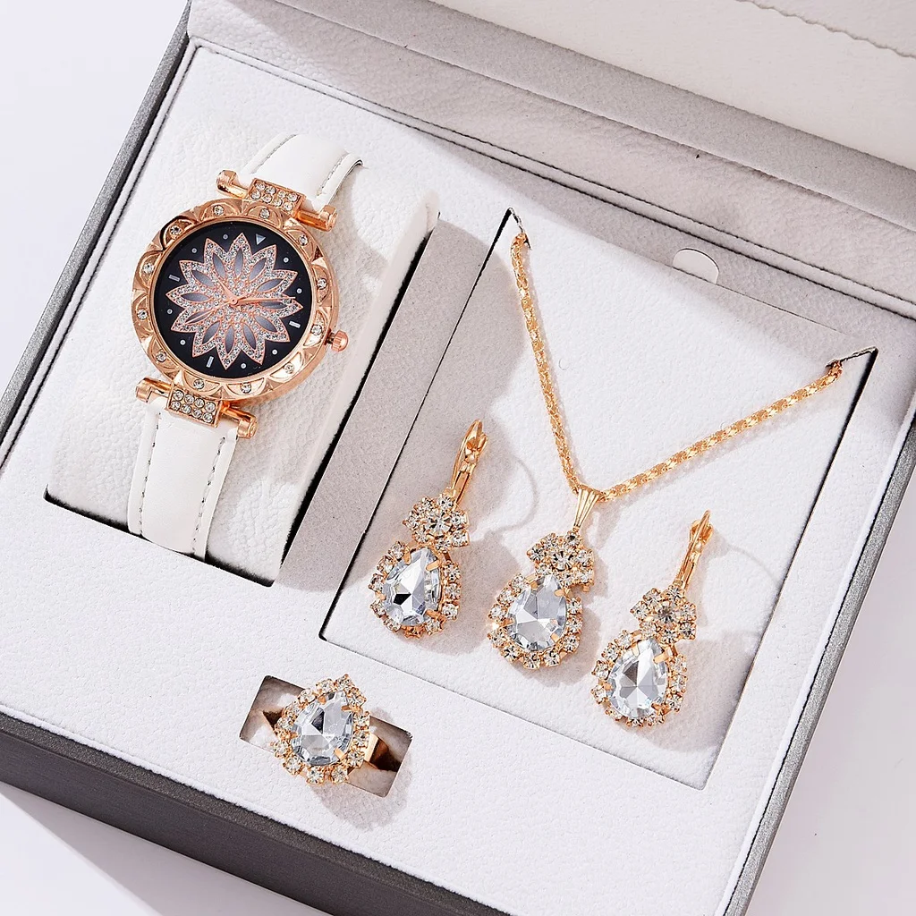 Женские кварцевые часы Kegllect из нержавеющей стали с магнитным браслетом с изображением звезд и цветов