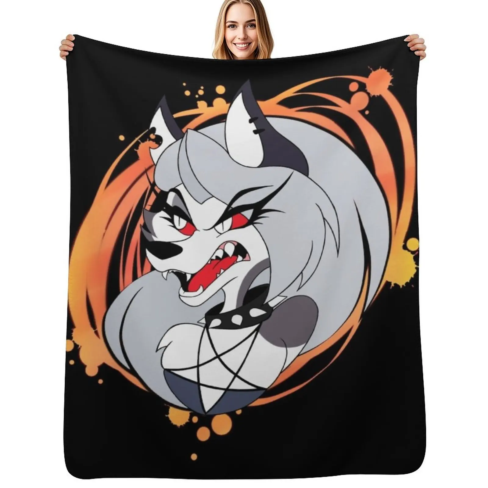 Loona Throw Blanket halloween Picnic anime Tourist Flannel Plush Blankets