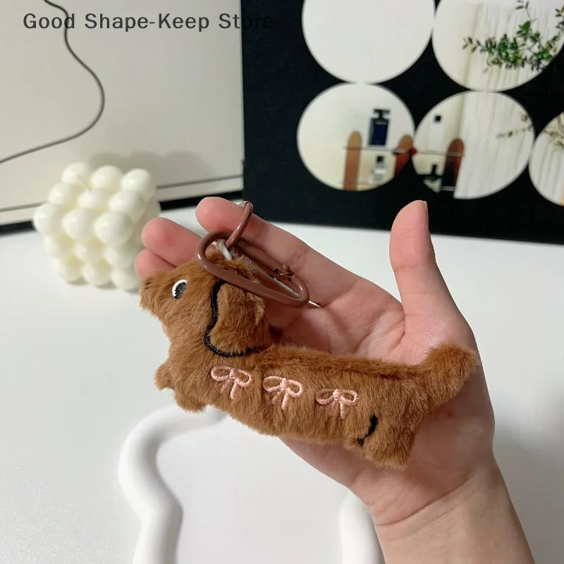 LLavero de peluche con dibujos de animales, perro, perro salchicha, cachorro, bonito llavero, colgante, decoración colgante, llavero de oveja rizada, 1 ud.