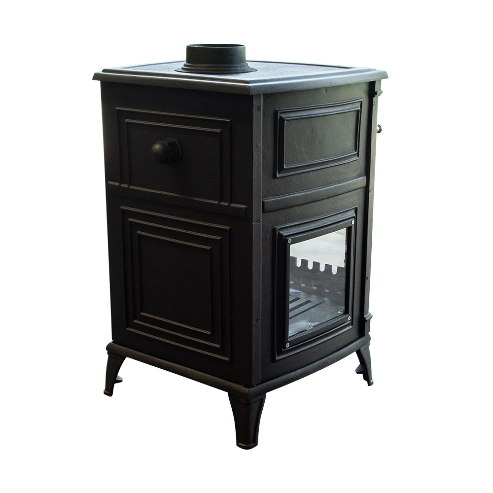 Hot Model Wood or Coal Burning Pellet Stoves with Oven Matt Black Contemporary Design for Outdoor Use