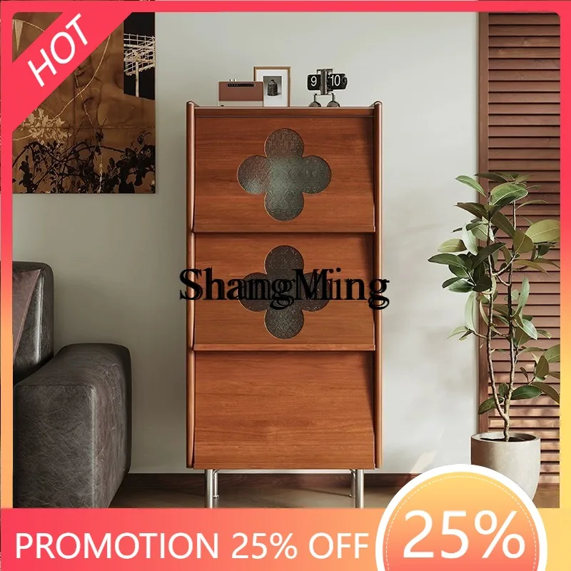 

SM new household medieval all-solid wood storage cabinet, living room combination, bedside storage cabinet