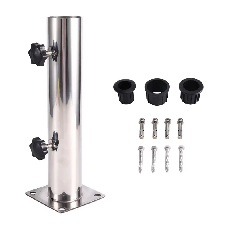 A03F-Deck Mounted Garden Parasol Stand Base Kit Including Metal Clamp Patio Umbrella Holder