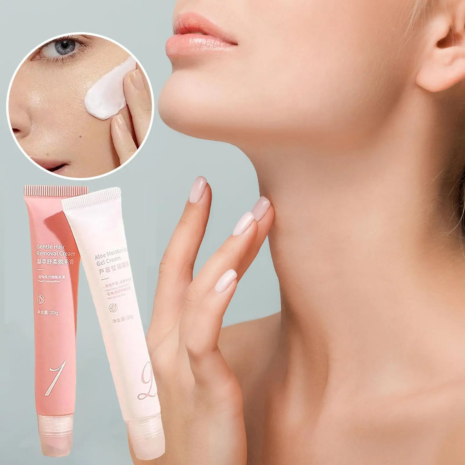 2PCS Hair Removal Cream  Painless Hair Growth Inhibitor Lip Face Arm Armpit Leg Permanent Depilatory for Men Women Care