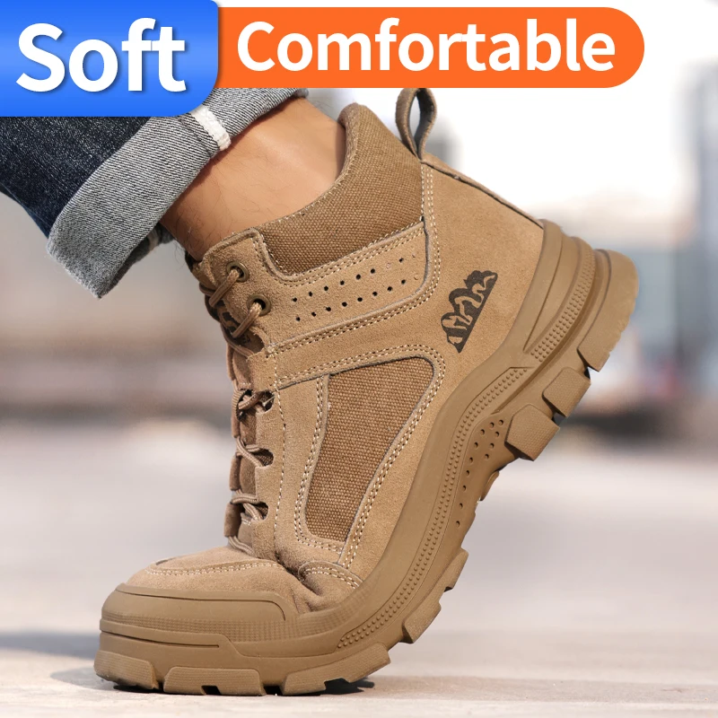 work shoes men Smash-proof stab-proof  Wear-resistant comfortable steel toe safety  shoes