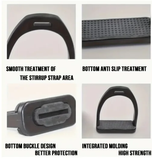 ركاب سلامة الحصان من الفولاذ المقاوم للصدأ، معالجة مطاطية مضادة للانزلاق #6