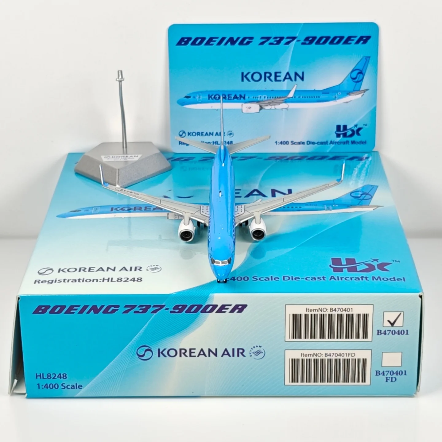 HX 1400 Alloy Model Boeing 737-900 HL8248 Large Korean Airplane