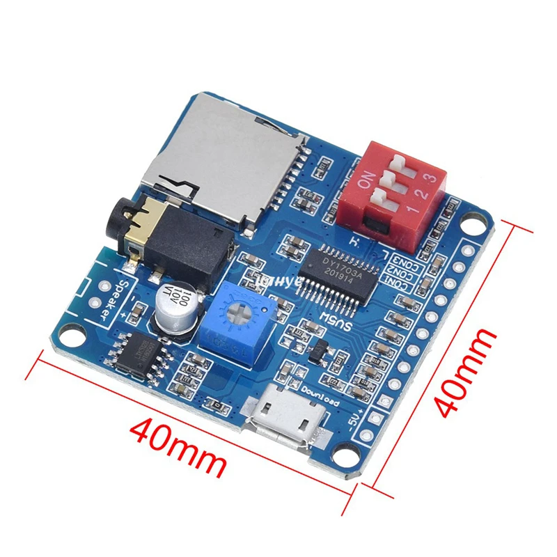 SV5W MP3 Music Player Voice Playback Module Board 5W MP3 Playback Serial Control SD/TF Card For Arduino