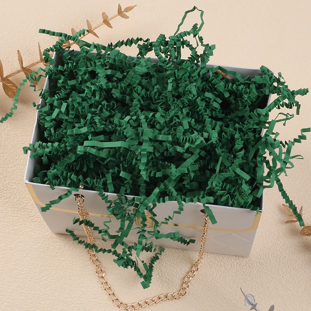 Estribos de papel de rafia de 50g/100g para caja de regalo, Material de relleno, relleno de cesta de hierba, decoración de embalaje, boda, cumpleaños