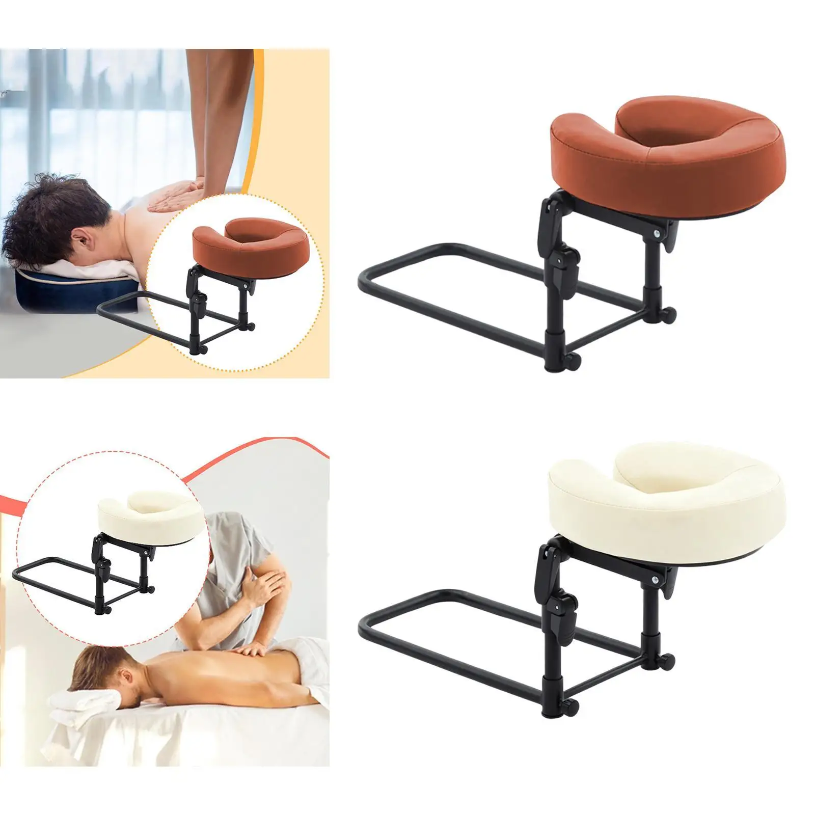 Adjustable Face Down Pillow with Sponge Alloy Cushion Height Angle Relief Massage Device for Neck Shoulder Back Support