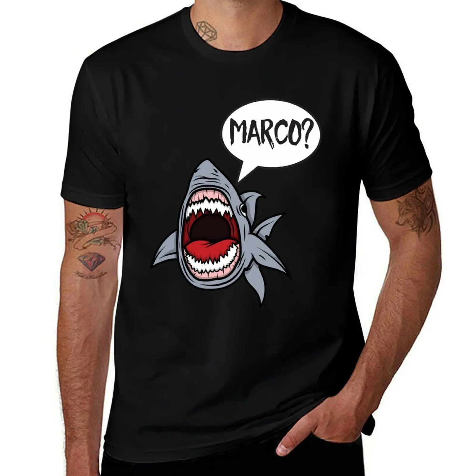 Hungry Shark Playing Marco Polo T-Shirt Holiday Lightweight T-Shirt