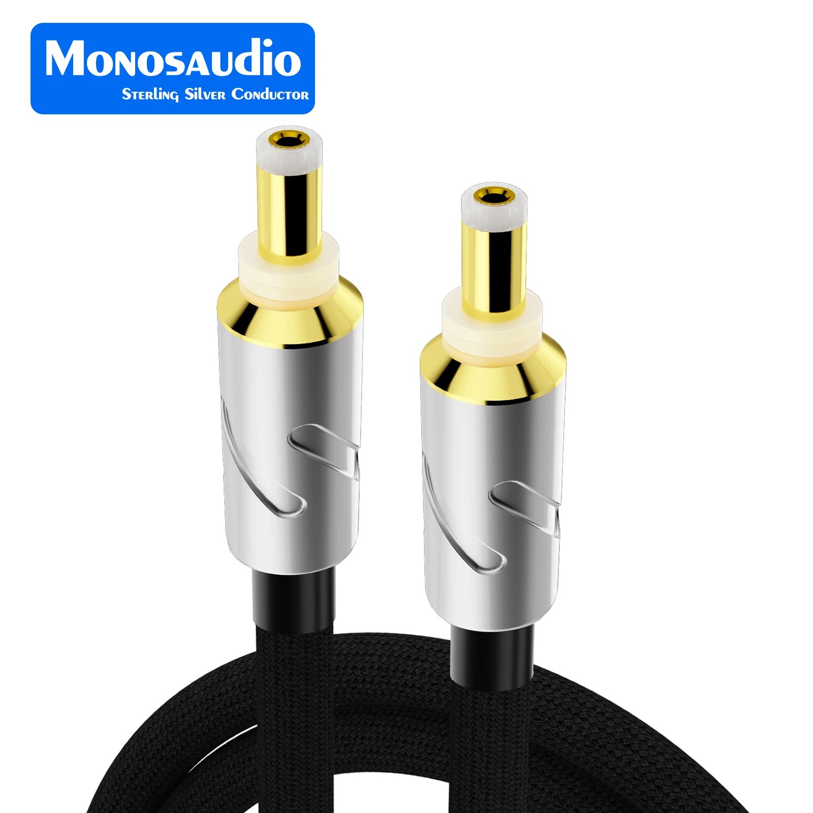 Monosaudio High Quality DC Cable Pure Silver DC Cable with GX16 Two-pin to DC2.1mm/2.5mm Phono Amplifier Cable AC/DC Power Cord