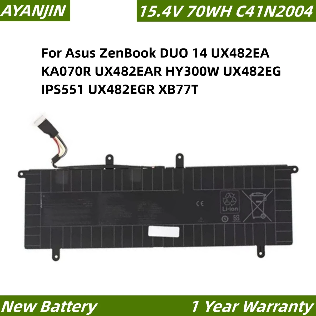 New C41N2004 0B200-03790000 Laptop Battery For Asus ZenBook DUO 14 UX482EA KA070R UX482EAR HY300W UX482EG IPS551 UX482EGR XB77T