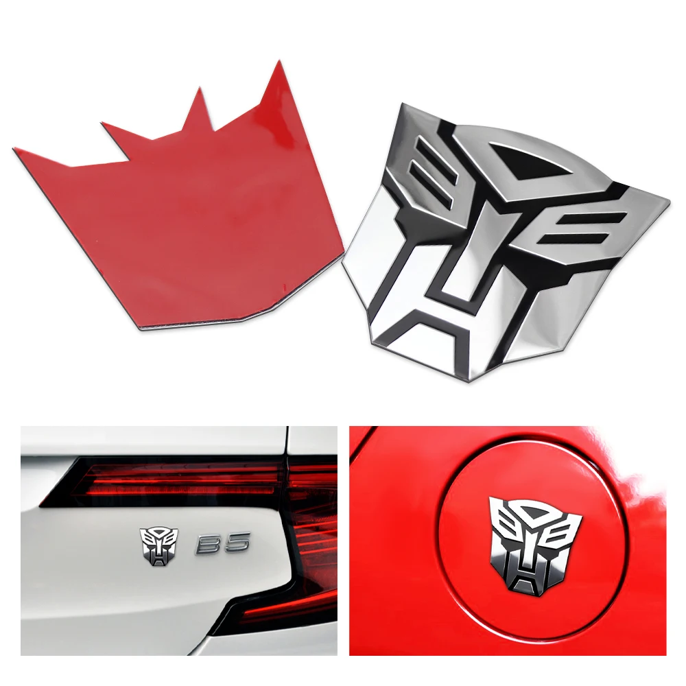 3D Aluminum Alloy Styling Autobots Transformers Emblem Car Body Rear Trunk Logo Sticker Side Window Decal Decoration Accessories