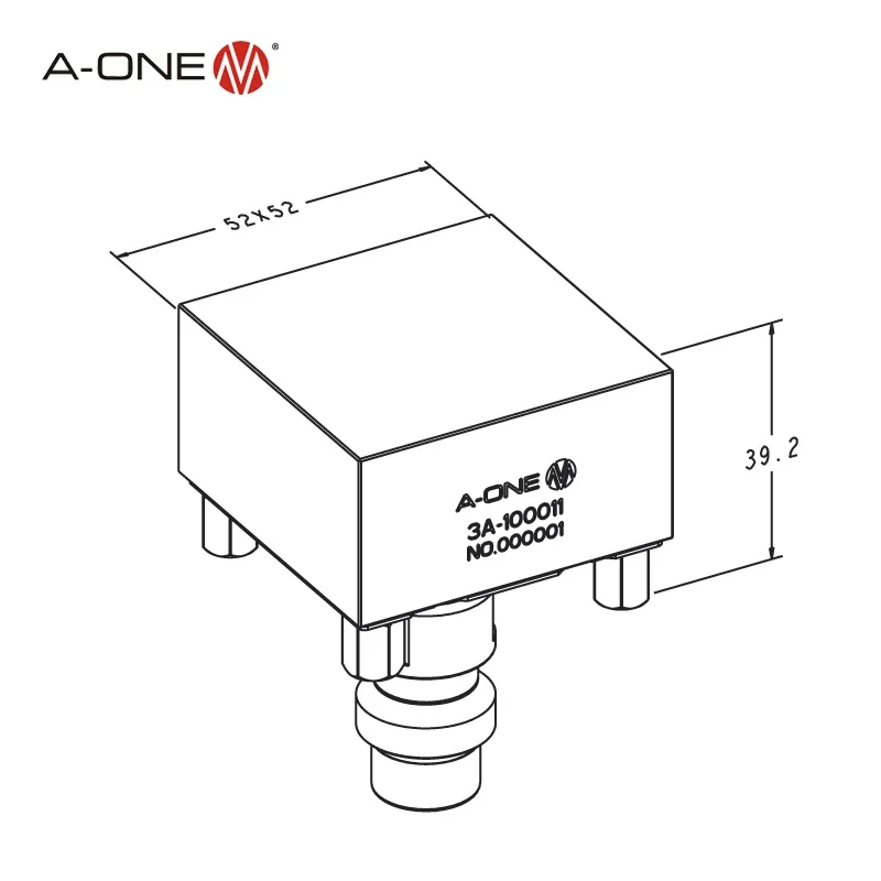 A-ONE high precision stainless steel CNC zero point gauge with chucking spigot 3A-100011