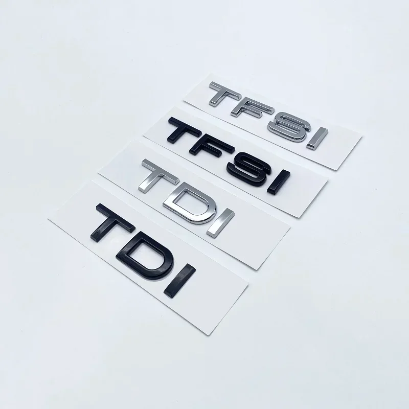 3D Chrome nero lucido ABS TDI TFSI auto emblema posteriore adesivo per Audi A1 A3 A4 A5 A6 A6L A7 A8 S3 S6 Q3 Q5 Q7 TT S RS