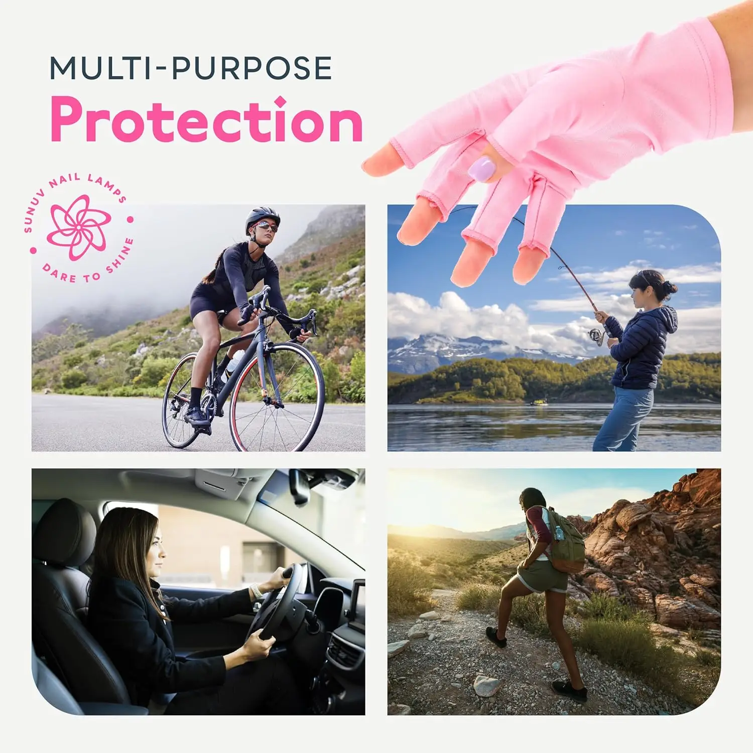 ジェルネイル用LEDグローブ、UVカット50+ジェルネイルランプ用グローブ、ネイルテクニシャン用プロフェッショナルUVグローブ